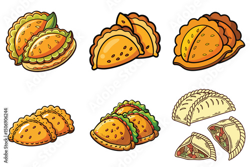Empanada vector illustration isolated on white background.