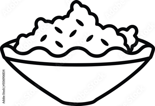 Pulled Pork Nachos Vector Line Art for Barbecue and Tex-Mex Restaurant Branding Use