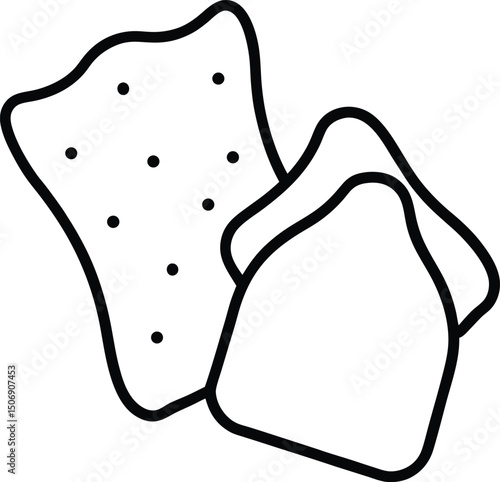 Salt and Vinegar Chips Vector Line Art for Snack Packaging and Pub Menu Illustrations
