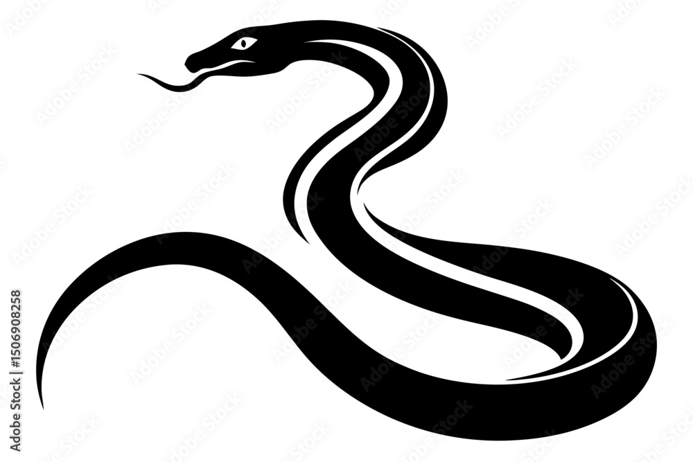 Obraz premium Snake Silhouette Design Elegant Serpent Illustration