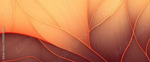 Abstract orange and red leaf pattern