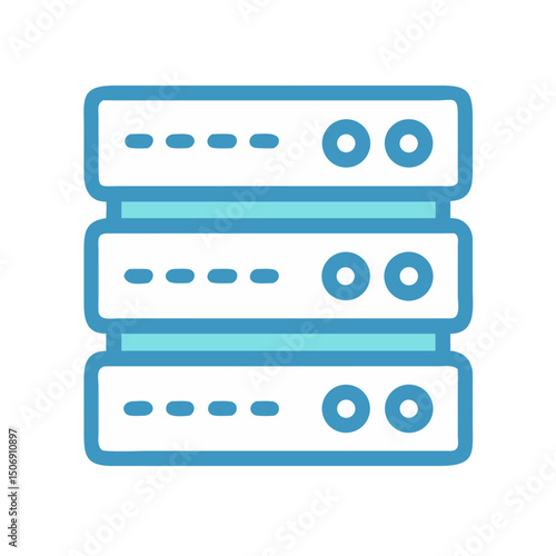 Minimal server stack icon design against White Background