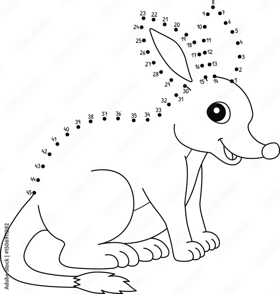 Dot to Dot Bilby Australian Animal Isolated Dot to Dot Bilby Australian Animal Isolated