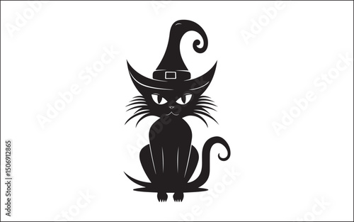 halloween black and white cartoon cat
