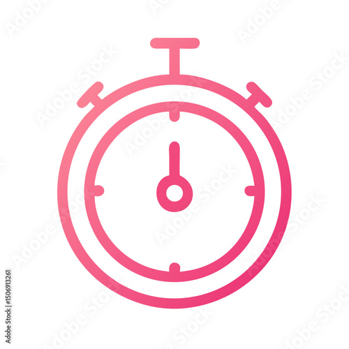 Stopwatch icon in pink gradient on White Background