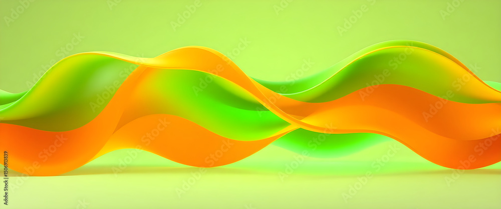 Dynamic green and orange abstract wave Dynamic green and orange abstract wave