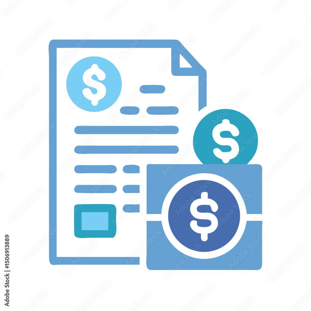 Financial report with money coins: business and banking concept Financial report with money coins: business and banking concept