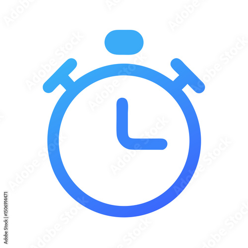 Blue stopwatch icon against White Background representing time passage
