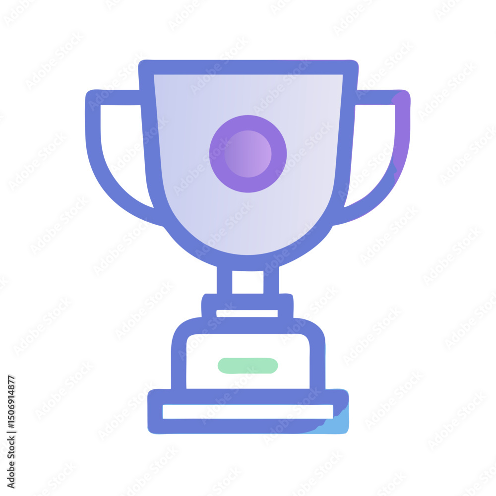 Vibrant purple and blue trophy graphic with black backdrop Vibrant purple and blue trophy graphic with black backdrop