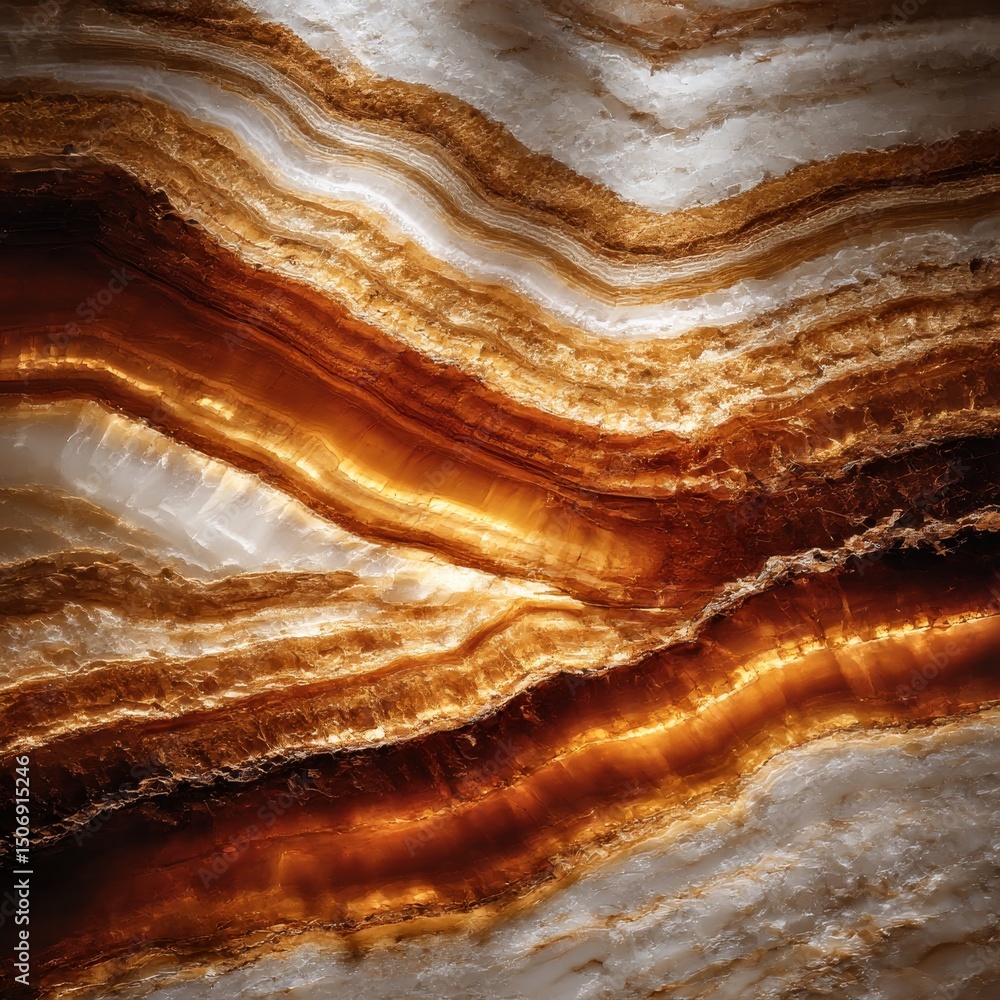 Striated Elegance: A Close-Up of Golden and White Onyx with Luminescent Veins, Evoking Earthy Luxury. Striated Elegance: A Close-Up of Golden and White Onyx with Luminescent Veins, Evoking Earthy Luxury.