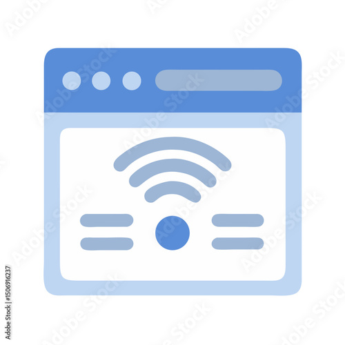 Web browser window displaying wifi signal connection graphic