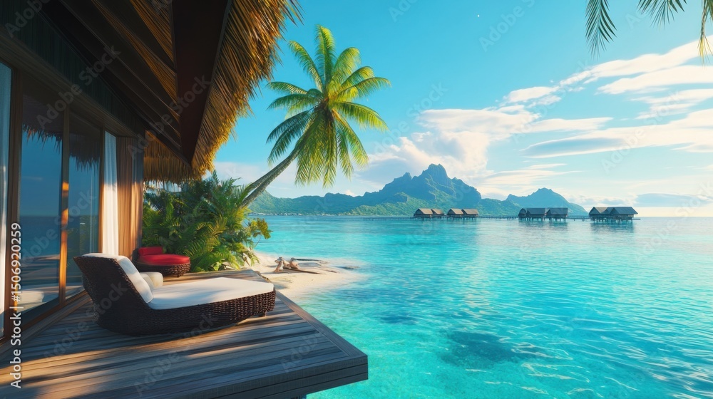 Obraz premium Tropical Beachfront Bungalow
