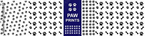 Dog Paw Seamless Pattern vector Cat paw foot print isolated wallpaper background backdrop brown