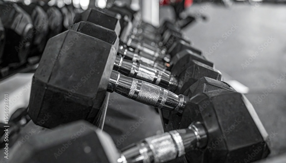 Naklejka premium Dumbbells in the gym