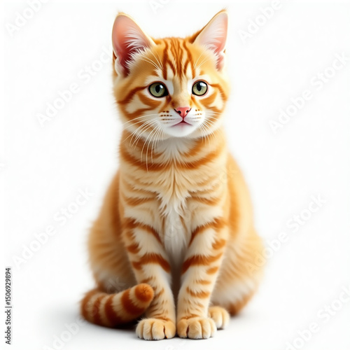 Adorable High-Quality Close-Up of a Cute Orange Tabby Kitten