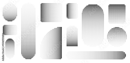 Disintegration pixel effect illustration. Vector rectangle elements