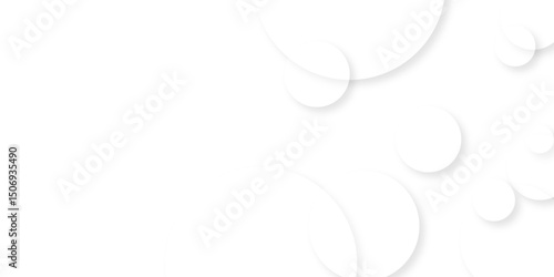 Modern abstract white background with transparent layers circle shape with shadow. White color technology concept background. abstract template design Banner Pattern texture space concept.