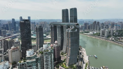 Chongqing chaotianmen center and yangtze river view during daytime