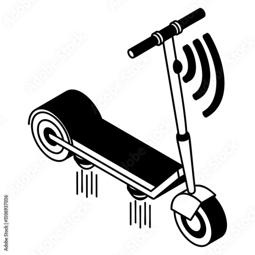 vertical take off and landing scooter isometric Concept Vector Icon Design, Future transportation Symbol, Driverless Greener Transport innovations Sign, Autonomous aerial vehicles Illustration