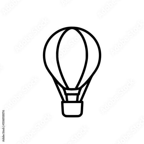 Adventure Awaits Hot Air Balloon Line Art Illustration
