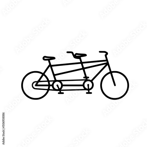 Tandem Bicycle Illustration A Classic Two-Person Cycling Design