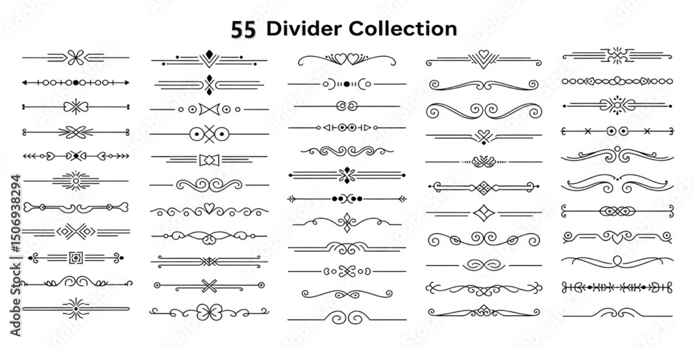 custom made wallpaper toronto digital55 Divider Collection | Decorative Line Dividers for Text, Design Elements for Invitations and Website Headers