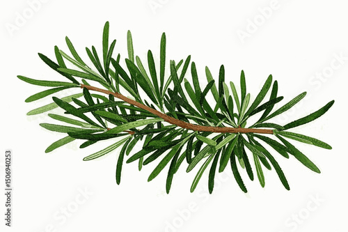 Botanical Memory in Watercolor Light herb rosemary isolated watercolor vector illustration svg