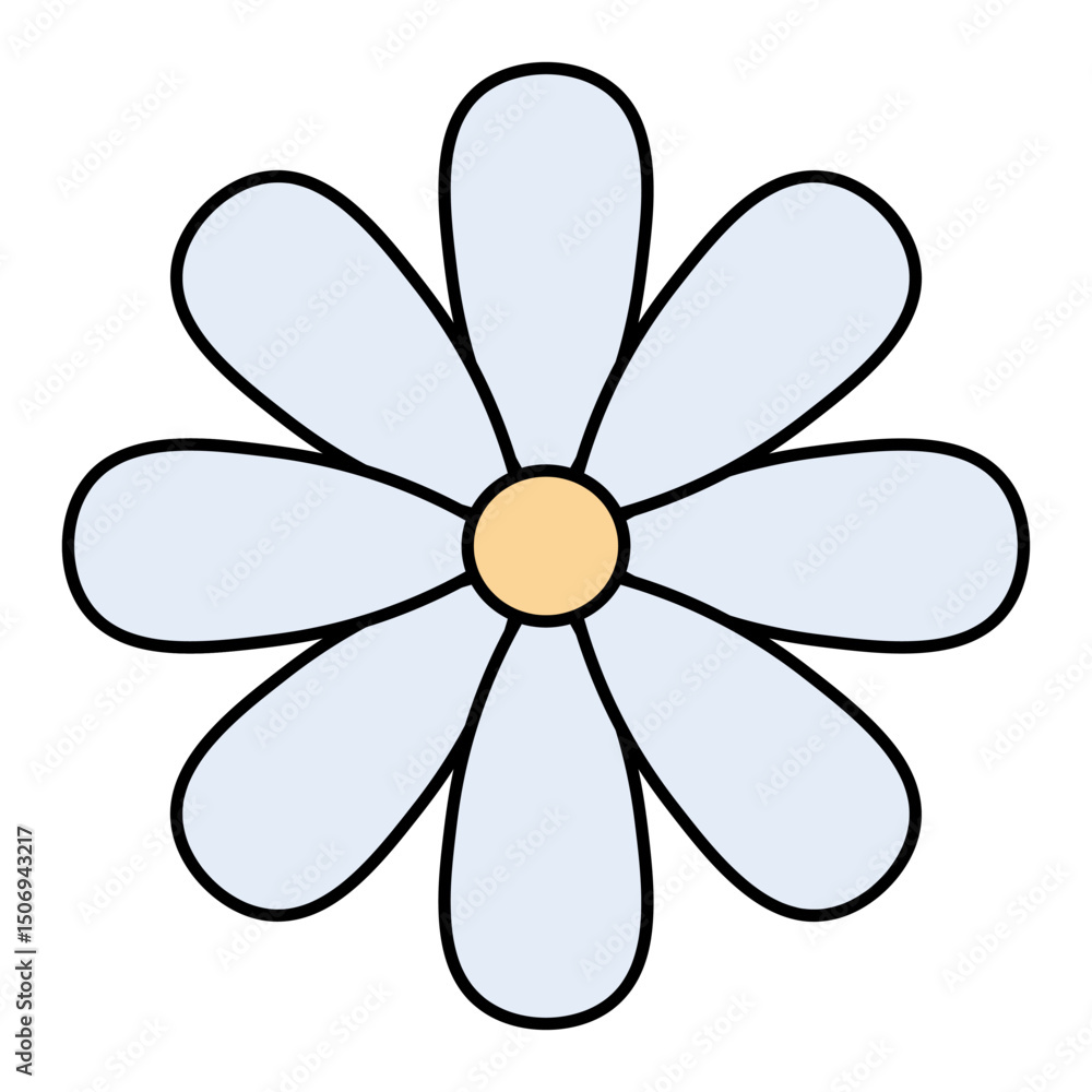 Field chamomile. Wild flower with oval petals around the core. Color vector illustration. Isolated on white background. Cartoon. Idea for web design. Field chamomile. Wild flower with oval petals around the core. Color vector illustration. Isolated on white background. Cartoon. Idea for web design.