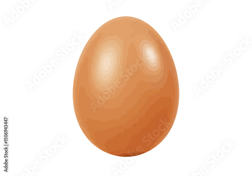 High-Resolution Realistic Brown Egg Illustration Detailed Texture and Shape