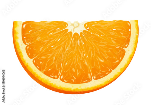 Vibrant Close-Up of a Juicy Orange Slice, Perfect for Citrus-Themed Designs