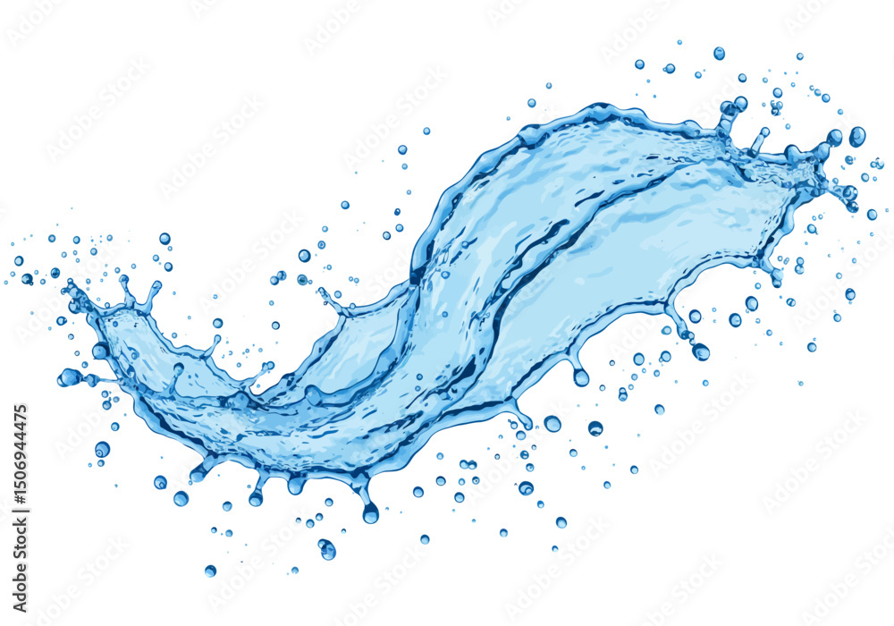 Obraz premium Dynamic Water Splash High-Resolution Vector Illustration