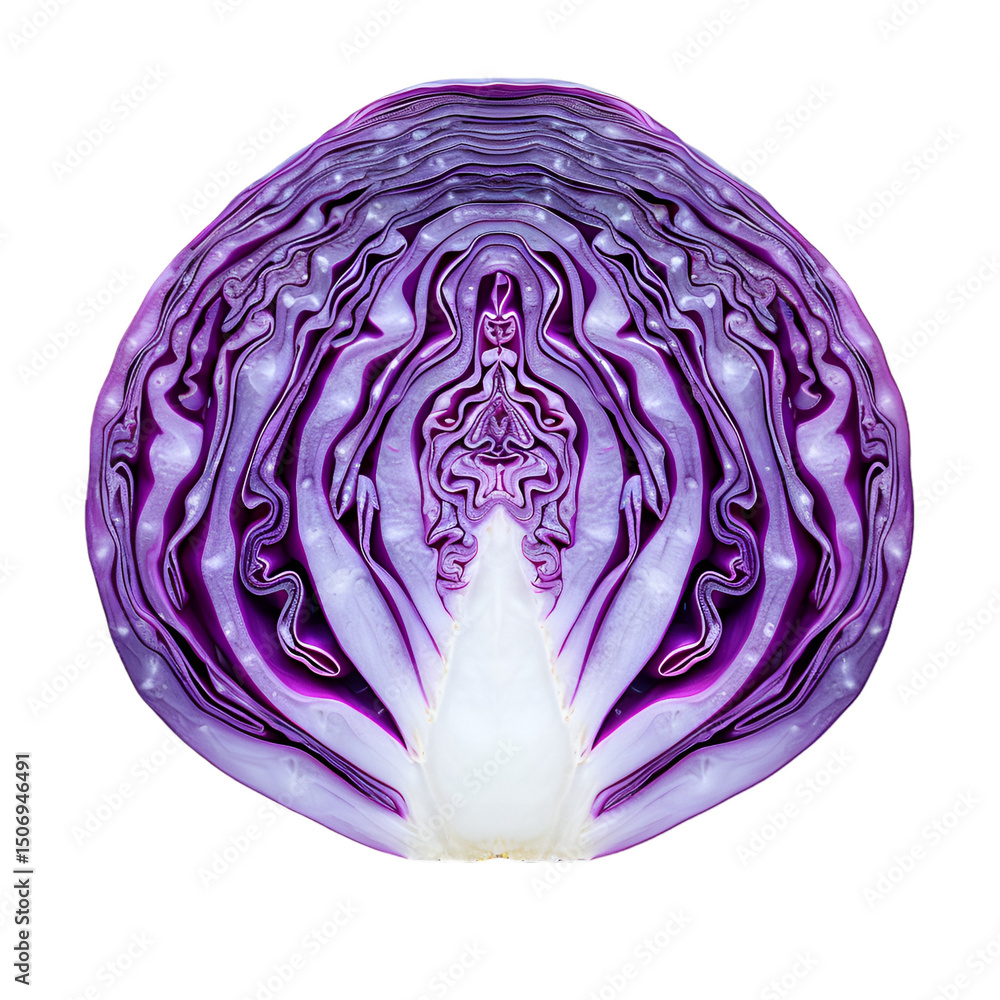Red Cabbage Cross Section Abstract Purple Vegetable Red Cabbage Cross Section Abstract Purple Vegetable