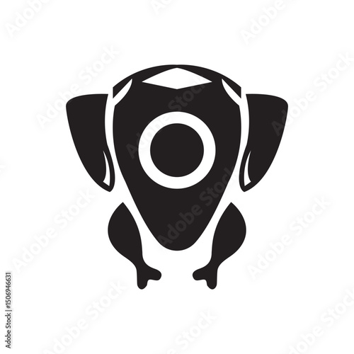 Silhouette of chicken carcass vector illustration