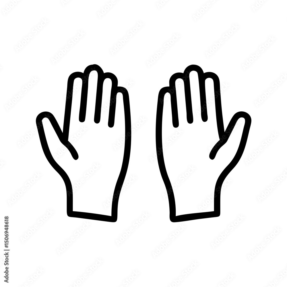 An icon of two palms facing up in a minimalist style An icon of two palms facing up in a minimalist style