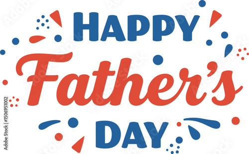 Cute and colorful vector design saying happy fathers day in bright purple and orange decorative layout