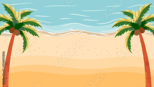 Seaside Background-3　海辺の背景。トロピカルなリゾートの壁紙。海岸のあしらい。夏の海。