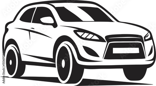 Vector illustration of a car. Beautiful crossover car. Modern crossover car