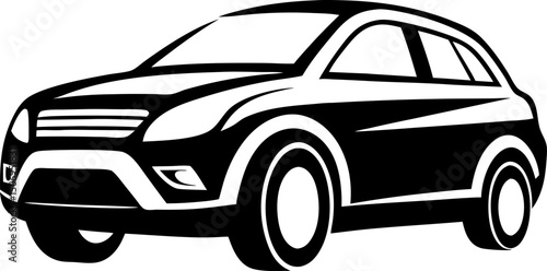 Vector illustration of a car. Beautiful crossover car. Modern crossover car