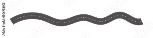 Wavy Curves road. Top view of race track. Winding road from top view vector illustration. Empty highway asphalt road, Ariel View Road, Empty highway black asphalt road with dividing lines.