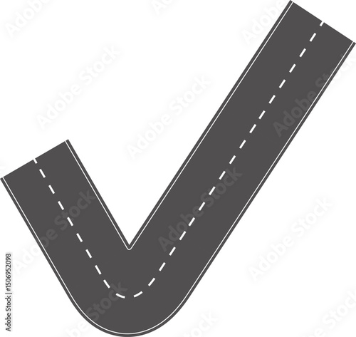 Wavy Curves road. Top view of race track. Winding road from top view vector illustration. Empty highway asphalt road, Ariel View Road, Empty highway black asphalt road with dividing lines.