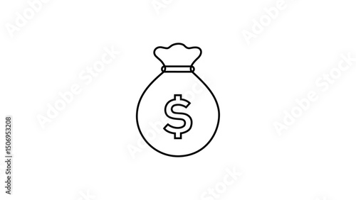 Money bag icon. dollar icon bag. Finance, money, budget, saving, earning, income, investment, profit. Vector editable stroke