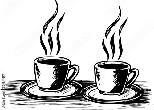 Savoring coffee moments with friends cozy  illustrative art warm atmosphere close-up view connection and comfort