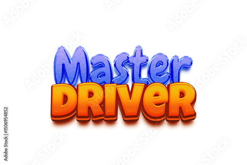 Master Driver Transparent 3D Text Style
