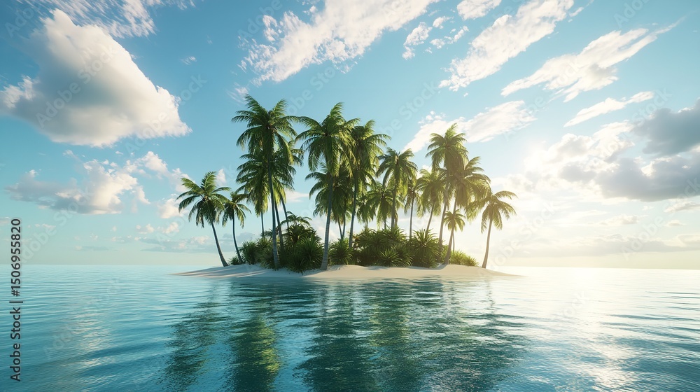 Escape to Paradise Palm fringed island beckons with turquoise waters and clear skies on a sunny Escape to Paradise Palm fringed island beckons with turquoise waters and clear skies on a sunny