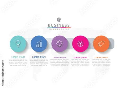 Vector business Presentation Connecting Steps Infographic Template