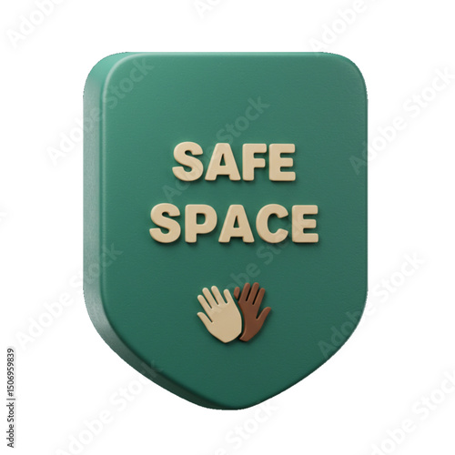 Bold green "SAFE SPACE" sign for accessibility and inclusivity