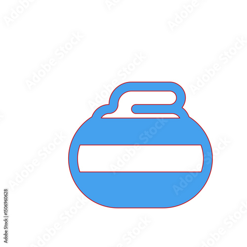 A vibrant illustration of a curling stone, a quintessential piece of equipment in the exhilarating sport of curling.