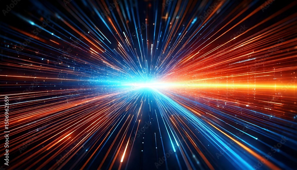 Obraz premium Futuristic digital illustration of a blue and orange technology concept.