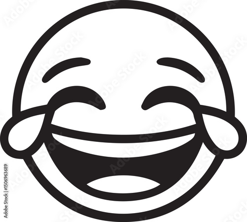 Laughing emoji face tears of joy icon illustration