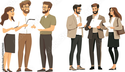 Business people discussing isolated on white background